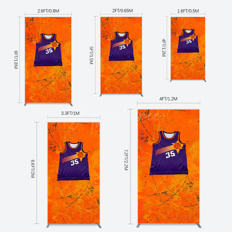 Aperturee - Aperturee Scratched Orange Purple Jersey Sports Rectangle Backdrop