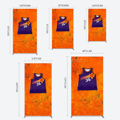 Aperturee - Aperturee Scratched Orange Purple Jersey Sports Rectangle Backdrop