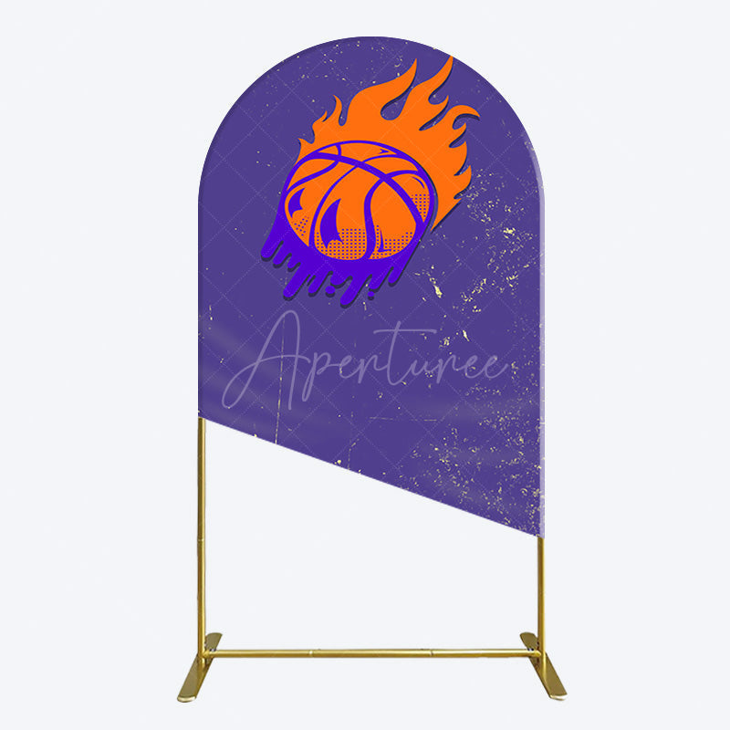 Aperturee - Aperturee Scratched Purple Hot Basketball Sport Arch Backdrop