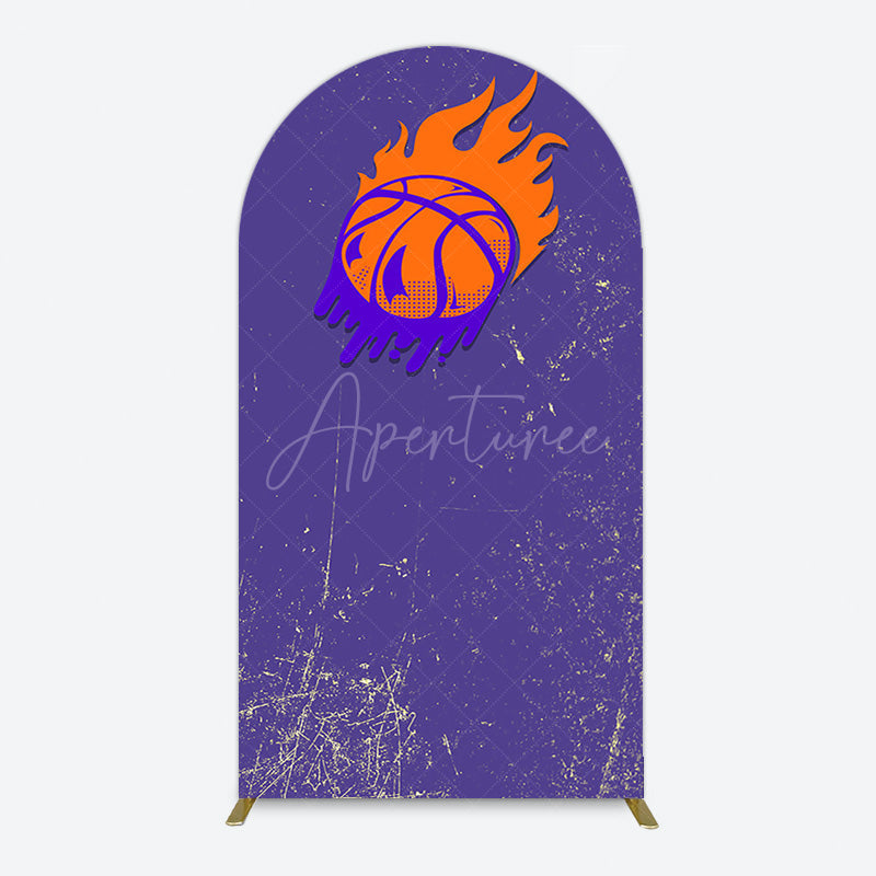 Aperturee - Aperturee Scratched Purple Hot Basketball Sport Arch Backdrop