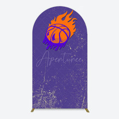 Aperturee - Aperturee Scratched Purple Hot Basketball Sport Arch Backdrop