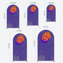 Aperturee - Aperturee Scratched Purple Hot Basketball Sport Arch Backdrop