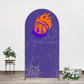 Aperturee - Aperturee Scratched Purple Hot Basketball Sport Arch Backdrop