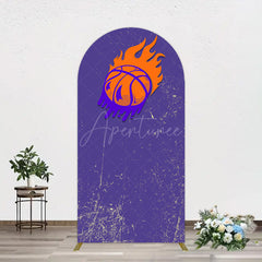 Aperturee - Aperturee Scratched Purple Hot Basketball Sport Arch Backdrop