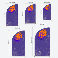 Aperturee - Aperturee Scratched Purple Hot Basketball Sport Half Moon Arch Backdrop
