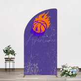 Aperturee - Aperturee Scratched Purple Hot Basketball Sport Half Moon Arch Backdrop