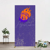 Aperturee - Aperturee Scratched Purple Hot Basketball Sport Rectangle Backdrop