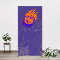 Aperturee - Aperturee Scratched Purple Hot Basketball Sport Rectangle Backdrop