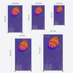 Aperturee - Aperturee Scratched Purple Hot Basketball Sport Rectangle Backdrop