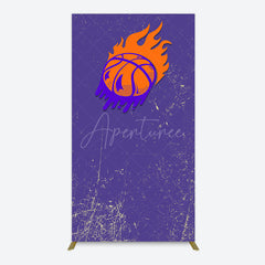 Aperturee - Aperturee Scratched Purple Hot Basketball Sport Rectangle Backdrop