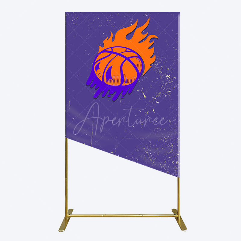 Aperturee - Aperturee Scratched Purple Hot Basketball Sport Rectangle Backdrop