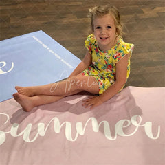 Aperturee - Aperturee Scripty Style Custom Beach Towel With Name Birthday Vacation Gift