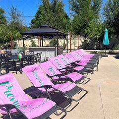 Aperturee - Aperturee Scripty Style Custom Beach Towel With Name Birthday Vacation Gift