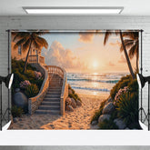 Aperturee - Aperturee Seaside Vacation Villa Summer Beach Sunset Backdrop