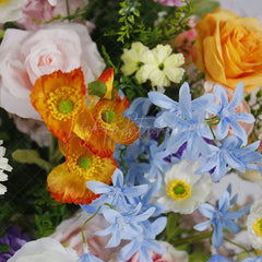 Aperturee - Aperturee Set of 2 Colorful Artificial Floral Moon Arch
