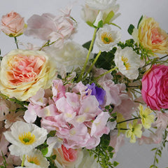 Aperturee - Aperturee Set of 2 Colorful Artificial Floral Moon Arch