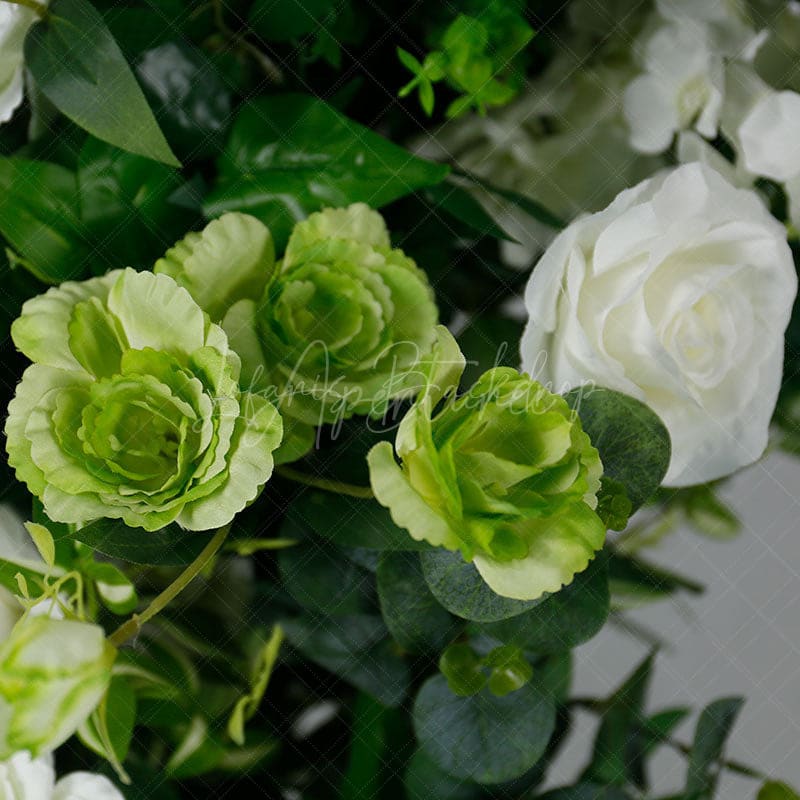 Aperturee - Aperturee Set of 2 Greenery White Rose Archway for Wedding