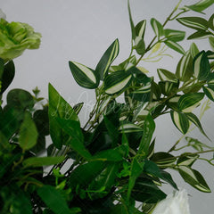 Aperturee - Aperturee Set of 2 Greenery White Rose Archway for Wedding