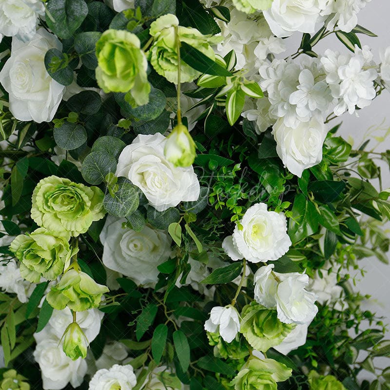 Aperturee - Aperturee Set of 2 Greenery White Rose Archway for Wedding