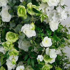Aperturee - Aperturee Set of 2 Greenery White Rose Archway for Wedding