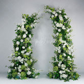 Aperturee - Aperturee Set of 2 Greenery White Rose Archway for Wedding