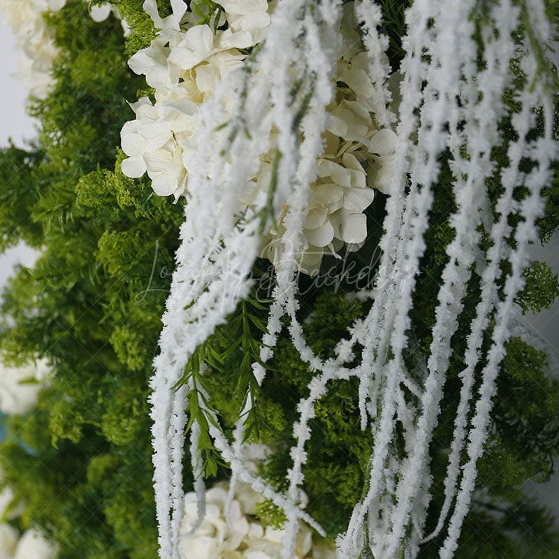 Aperturee - Aperturee Set of 2 Plant White Rose Wedding Floral Horn Arch