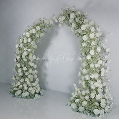 Aperturee - Aperturee Set of 2 Romantic White Artificial Flower Archway