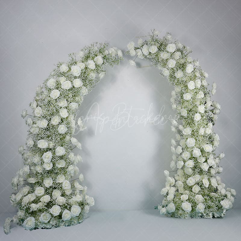 Aperturee - Aperturee Set of 2 Romantic White Artificial Flower Archway