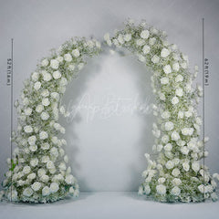 Aperturee - Aperturee Set of 2 Romantic White Artificial Flower Archway