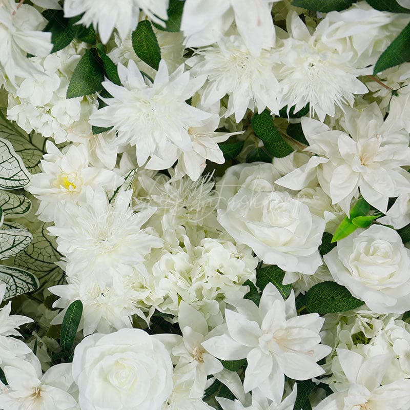 Aperturee - Aperturee Set of 2 White Flower Horn Arch Decor For Wedding