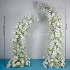 Aperturee - Aperturee Set of 2 White Rose Wedding Ceremony Moon Archway