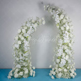 Aperturee - Aperturee Set of 2 White Rose Wedding Ceremony Moon Archway