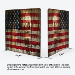 Aperturee - Aperturee Shabby Wooden Usa Flag Patriotic Pillow Case Backdrop