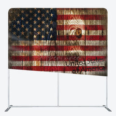 Aperturee - Aperturee Shabby Wooden Usa Flag Patriotic Pillow Case Backdrop