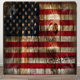 Aperturee - Aperturee Shabby Wooden Usa Flag Patriotic Pillow Case Backdrop