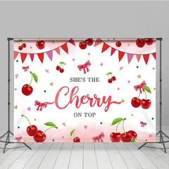 Aperturee - Aperturee She Is The Cherry On Top Fruit Bridal Shower Backdrop