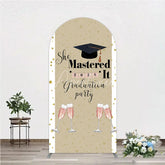 Aperturee - Aperturee She Mastered It 2026 Graduation Arch Backdrop Gold Star and Champagne Party Cover