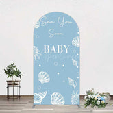 Aperturee Aperturee Shell Blue Sea You Soon Baby Shower Arch Backdrop
