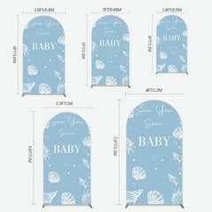 Aperturee Aperturee Shell Blue Sea You Soon Baby Shower Arch Backdrop