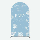 Aperturee Aperturee Shell Blue Sea You Soon Baby Shower Arch Backdrop