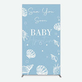 Aperturee Aperturee Shell Blue Sea You Soon Baby Shower Rectangle Backdrop