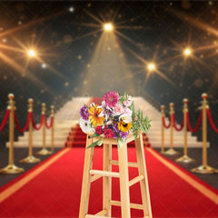 Aperturee - Aperturee Shining Red Carpet Staircase Photo Booth Backdrop