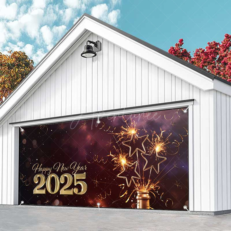 Aperturee - Aperturee Shining Star Sparks Romantic 2025 Garage Door Banner