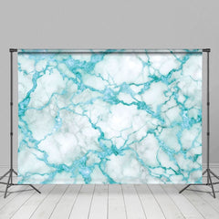 Aperturee - Aperturee Shiny Blue Cracked Grey Marble Photography Backdrop