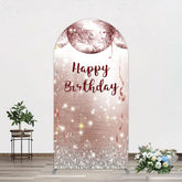 Aperturee - Aperturee Shiny Disco Balls Glitter Birthday Arch Backdrop
