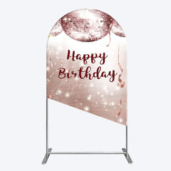 Aperturee - Aperturee Shiny Disco Balls Glitter Birthday Arch Backdrop