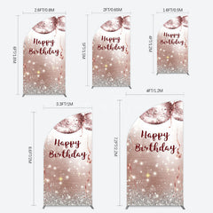 Aperturee - Aperturee Shiny Disco Balls Glitter Birthday Half Moon Arch Backdrop