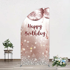 Aperturee - Aperturee Shiny Disco Balls Glitter Birthday Half Moon Arch Backdrop