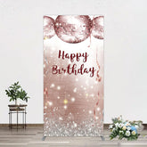 Aperturee - Aperturee Shiny Disco Balls Glitter Birthday Rectangle Backdrop