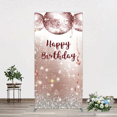 Aperturee - Aperturee Shiny Disco Balls Glitter Birthday Rectangle Backdrop